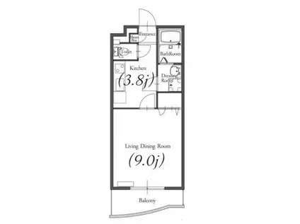 プレミアムプラス北野(1K/3階)の間取り写真