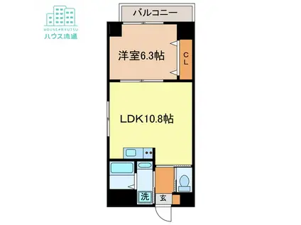 クレインポート出雲(1LDK/3階)の間取り写真