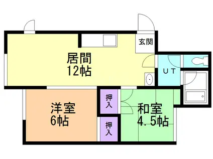 瑪羅英帝3BAN館A(2LDK/2階)の間取り写真