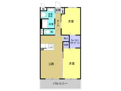 エルデ小城(2LDK/2階)の間取り写真
