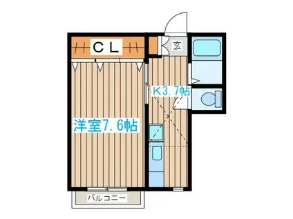 聖ハイツ(1K/1階)の間取り写真