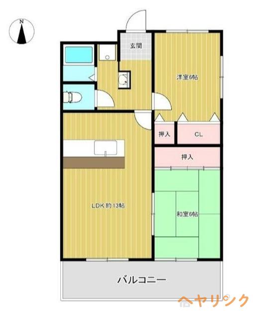 セイフティ日比野(2LDK/3階)の間取り写真