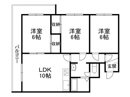 レタラタッニ白樺(3LDK/3階)の間取り写真