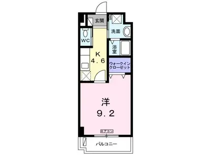 ヴィラ・ソレイユ(1K/2階)の間取り写真