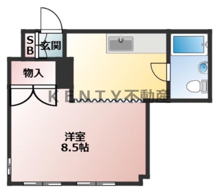 佐々木ビル(ワンルーム/2階)の間取り写真