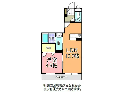 ドリーミオ大塚 A棟(1LDK/2階)の間取り写真