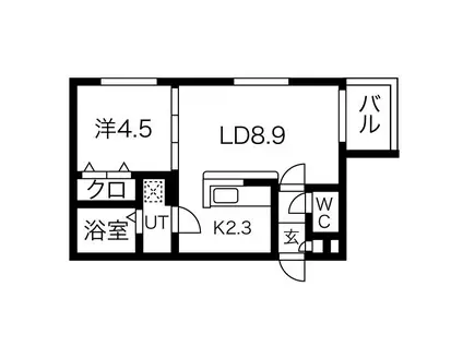 ジュリアセッテ(1LDK/4階)の間取り写真