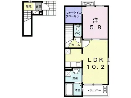 プレヌ アージュ(1LDK/2階)の間取り写真