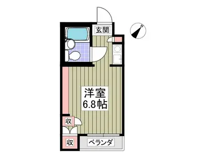 キャッスルマンション坂戸(ワンルーム/6階)の間取り写真