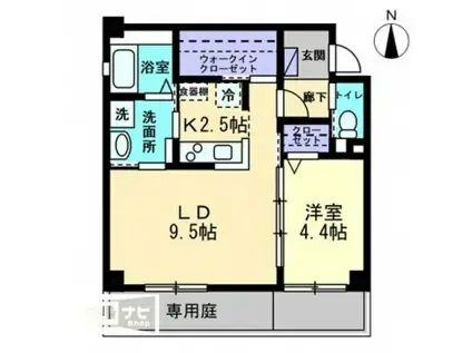 メゾン・ド・ルピナス(1LDK/1階)の間取り写真