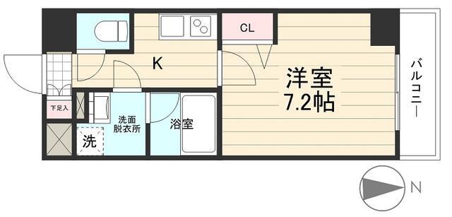 AZEST川崎大師II(1K/1階)の間取り写真