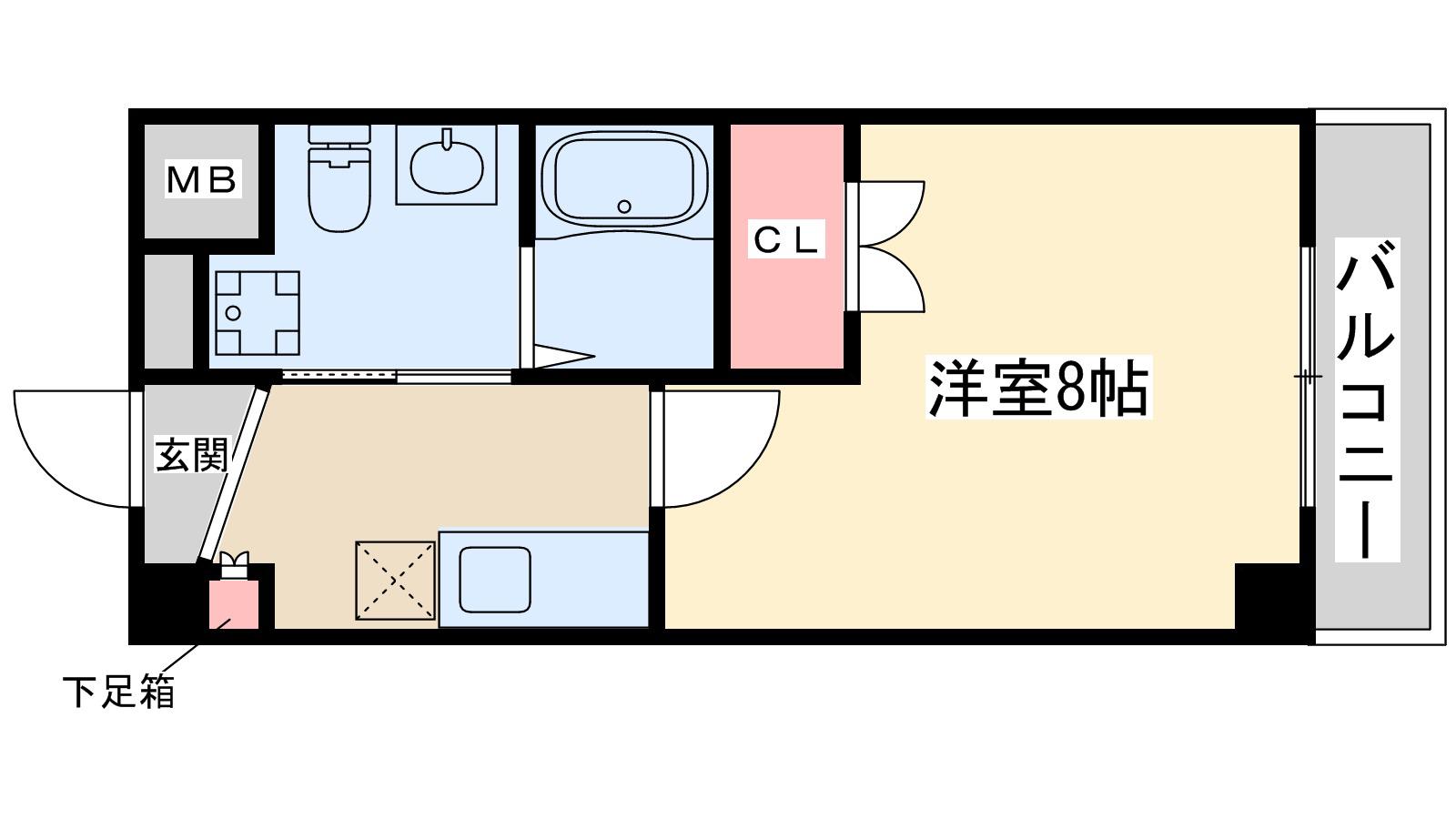 エスフォート江坂リベルツ(1K/4階)の間取り写真