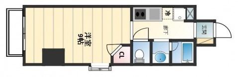アーバングレース広島(1K/3階)の間取り写真