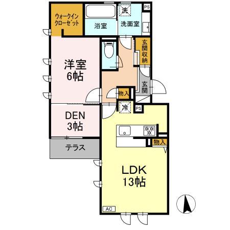 GRANDE CHOUCHOUMONICA(1SLDK/1階)の間取り写真