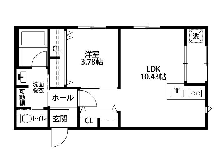 グレイス東栄町(1LDK/1階)の間取り写真