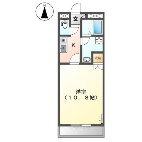 PRONITY(1K/1階)の間取り写真