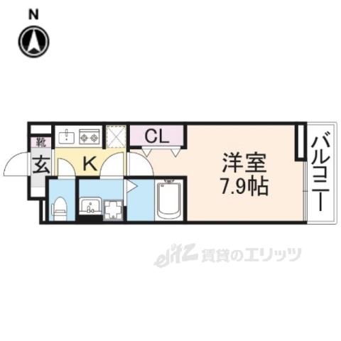 シュエット(1K/2階)の間取り写真