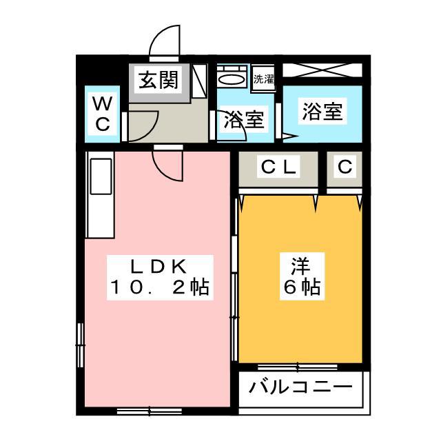 カーサ クルーセ(1LDK/3階)の間取り写真