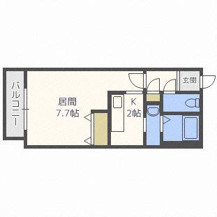 ラウルあいの里(1K/3階)の間取り写真