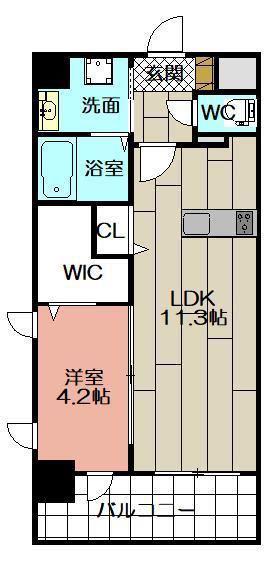 PROSPERER大手町(1LDK/3階)の間取り写真