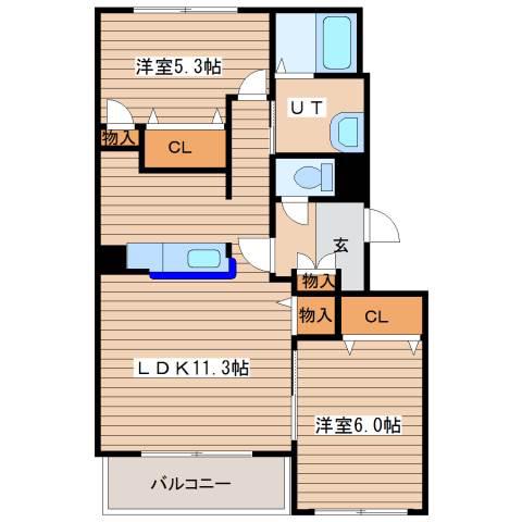 フェバリット壱番館(2LDK/4階)の間取り写真