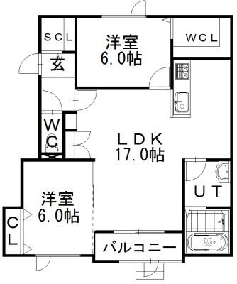 スピカ・ヴァンヴェール(2LDK/2階)の間取り写真
