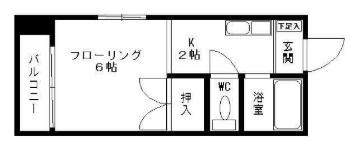 グリーンハイム(1K/1階)の間取り写真