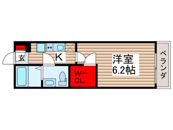 TRINITY五香南(1K/2階)の間取り写真