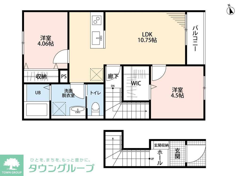 リーブルファイン春日部樋堀(2LDK/2階)の間取り写真