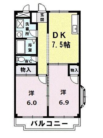 PRIV15(2DK/3階)の間取り写真