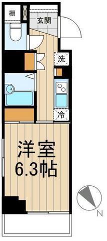 門前仲町レジデンス壱番館(1K/3階)の間取り写真