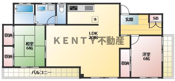 レジデンス尾崎(2LDK/1階)の間取り写真