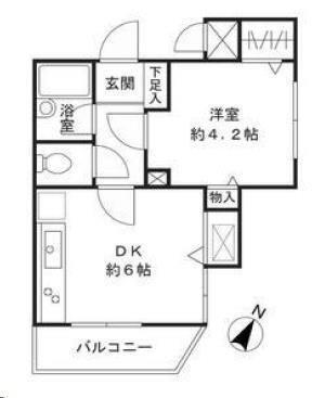 クリオ本郷台壱番館(1DK/2階)の間取り写真