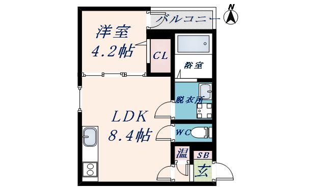 LEPUS御厨B(1LDK/3階)の間取り写真
