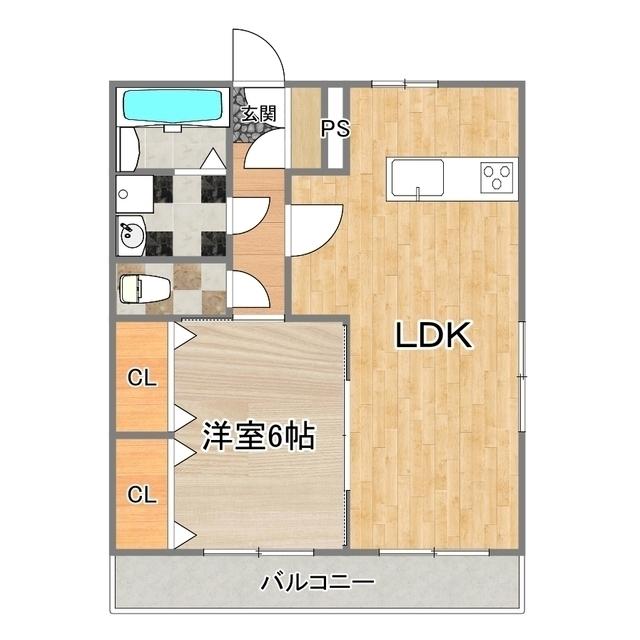 NK第3ビル(2LDK/3階)の間取り写真