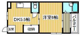 真上ロイヤルハイツ(1DK/1階)の間取り写真