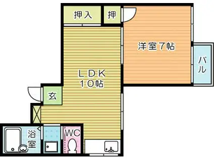 プレアール小芝(1LDK/3階)の間取り写真