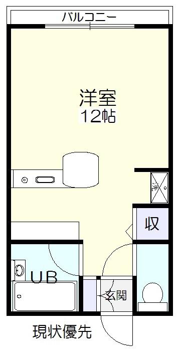 JR山陰本線 乃木駅 徒歩18分 2階建 築36年(ワンルーム/2階)の間取り写真