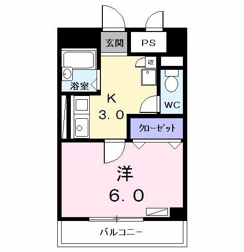 シェソワPARTIII(1K/1階)の間取り写真