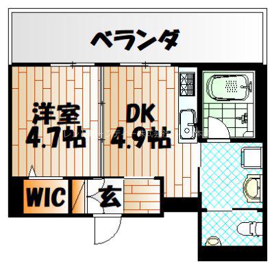 ラピス・ラジュリ(1DK/2階)の間取り写真