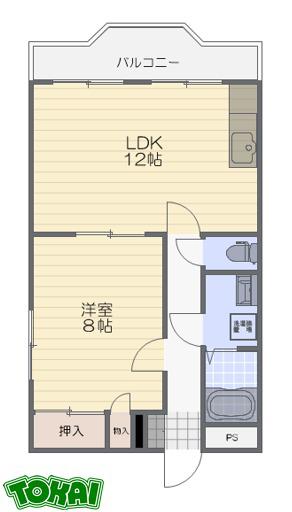 グレース松阪(1LDK/2階)の間取り写真