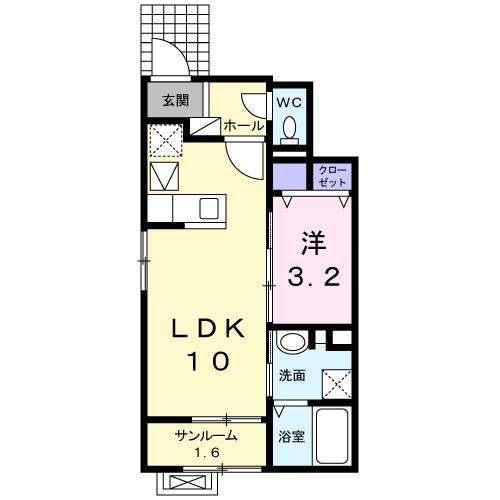 セブンスター(1LDK/1階)の間取り写真