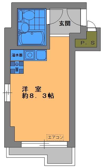 日本橋サマリヤシティハイツ(ワンルーム/2階)の間取り写真