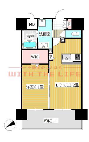 フェリス久留米シティ(1LDK/6階)の間取り写真