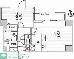 ALTERNA南大井(1LDK/6階)の間取り写真