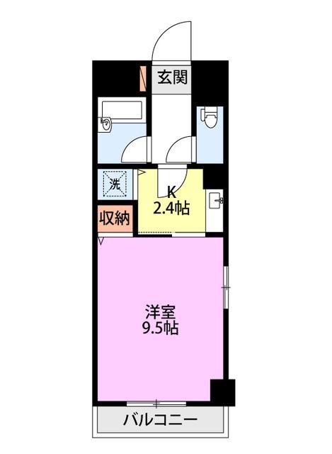 ダイアパレス沼垂四ツ角(1K/1階)の間取り写真