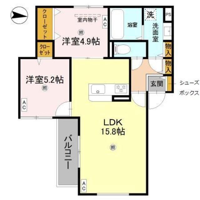 D-ROOM SUMIE イースト(2LDK/3階)の間取り写真