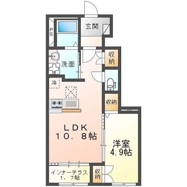 CARDANOII(1LDK/1階)の間取り写真