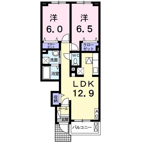 セレーノ チェーロⅢ(2LDK/1階)の間取り写真