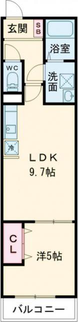 MARKVILLA加美(1LDK/1階)の間取り写真
